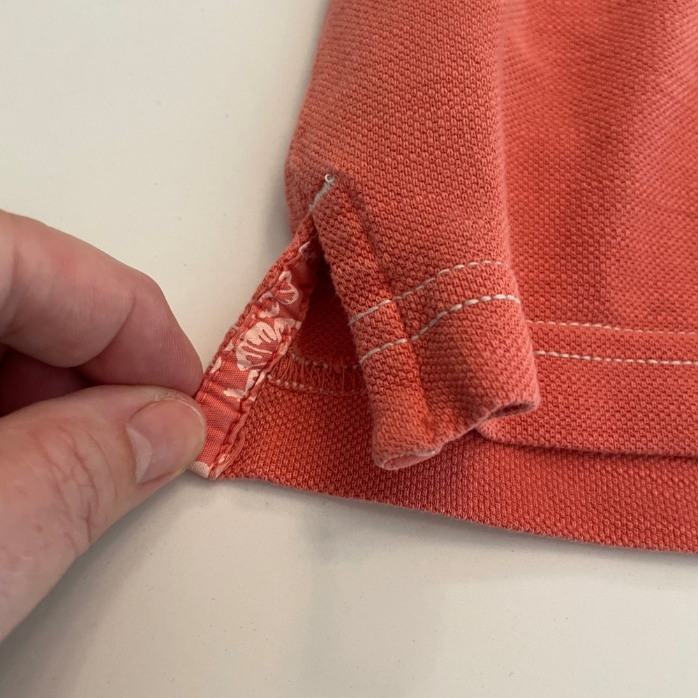 Tommy Bahama Mens Pima Cotton Polo Shirt Coral Relaxation Specialist Orange M - Picture 9 of 13